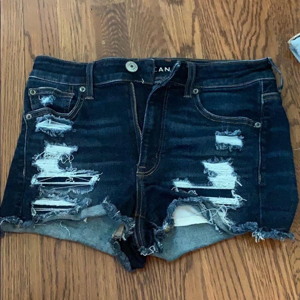 American eagle high waisted shortie jean shorts